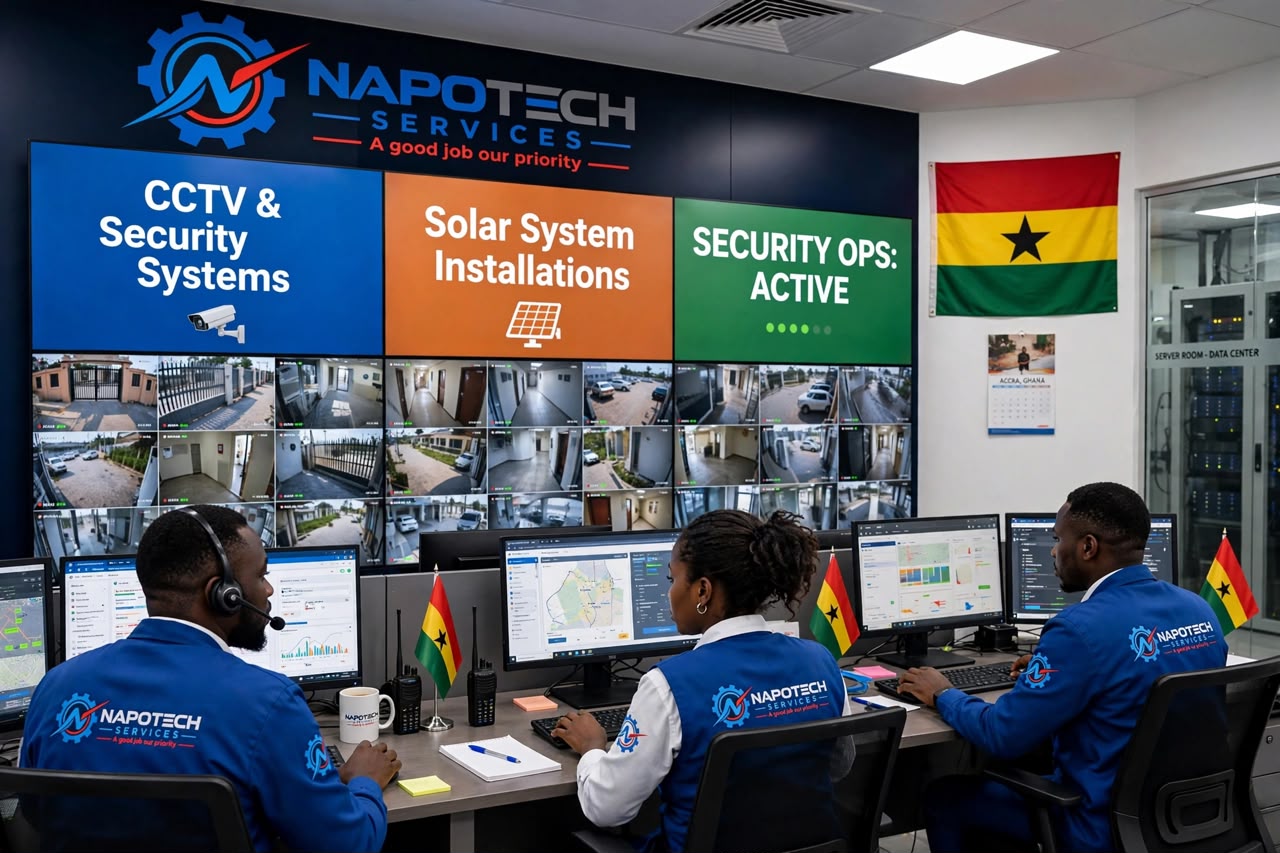 Security operations room with CCTV monitoring screens